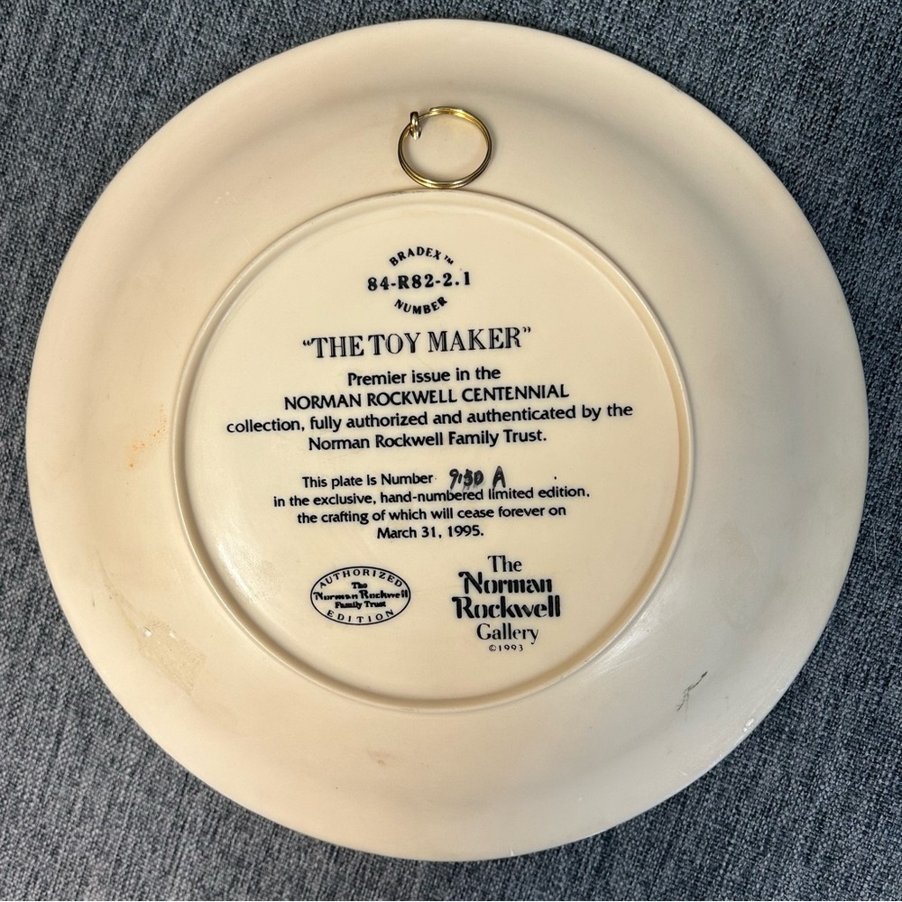 Norman Rockwell Centennial Collector 8” Plate - The Toymaker in 3D - Picture 3 of 8
